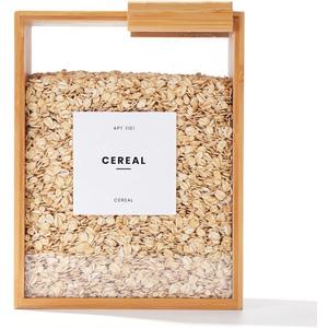 Food Dispenser 2L | Kitchen Organizers and Storage | Food Containers & Cereal Dispenser for Pantry Organization And Storage Container | Cereal, Rice, Flour, Snack (Bamboo, 1)