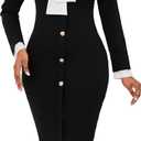 CuteCherry Women Sexy Dress Bodycon Work Dress Elegant Pencil Dress (Large)