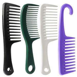 Wide Tooth Comb - 4 Pieces Hair Comb and Brush Set,Large Detangling Comb for Curly, Wet, or Dry Hair in All Types,Does Not ScratchThe Scalp