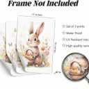 3pcs Easter Bunny Wall Art Cute Watercolor Bunny Botanical Flowers Posters Prints Children'S Room Girl Canvas Wall Decor Pictures for Baby Boys And Girls Living Room Bedroom Home Decoration Unframed (16L x 12W - Posters)