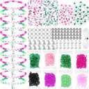 Ferreve 1950 Pcs Witch Beads Bracelets Making Kit Pink and Green Party Favors DIY Friendship Bracelets Craft Jewelry for Witch and Princess Birthday Party Favors Halloween Christmas Gifts