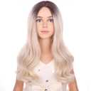 Long Blonde Wigs for Kids Child Long Curly Wavy Ombre Blonde Wig Middle Part Girls Wigs Heat Resistant Synthetic Hair Wigs