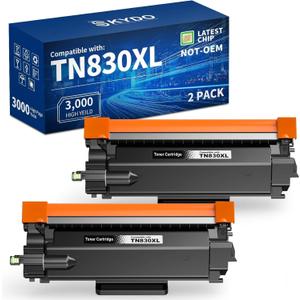 Skydo TN830XL Black High Yield Printer Compatible Toner Cartridge for TN830 TN-830 TN 830 XL Work for DCP-L2640DW HL-L2460DW HL-L2480DW MFC-L2820DW HL-L2400D HL-L2405W Printers (2 Packs)