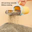 Cat Litter Scoop, Large Capacity Mess-Free Cat Litter Scooper with Bags, Spill-Proof Kitty Box Sifter, Bin Doubles as Scoop Holder (Yellow)