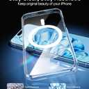 4 x Meifigno Designed for iPhone 16 Plus Case, Compatible with MagSafe, Military-Grade Protection, Hard PC Back with Soft Edge, Shockproof Magnetic Case Designed for iPhone 16 Plus, Clear