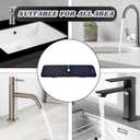 Silicone Faucet Splash Guard  17" x 7" Sink Mat for Kitchen & Bathroom, Non-Slip Drip Catcher & Waterproof Protector, Keeps Countertops Dry & Clean  Black