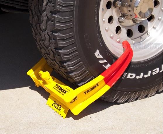 TRIMAX TRAILER WHEEL LOCK CHOCK SECURITY BOOT CLAMP TCL75