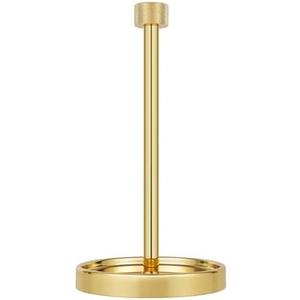 Ivilon Countertop Paper Towel Holder - Modern Knurling End Cap Minimalist Design - Color Gold Polished