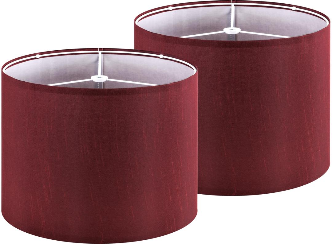 GOSO 13" Burgundy Red Lamp Shades Faux Silk, Set of 2 Medium Victorian Lamp Shades for Table Lamps Floor Lamps,13 ×13 ×10 IN (Spider) Lampshades Replace,Night Stand Light for Bedroom Required Assembly