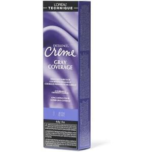 L'Oréal Technique Excellence Crème Permanent Hair Color - Long-Lasting Hair Dye, Rich Formula With No-Drip Application, Superb Gray Coverage