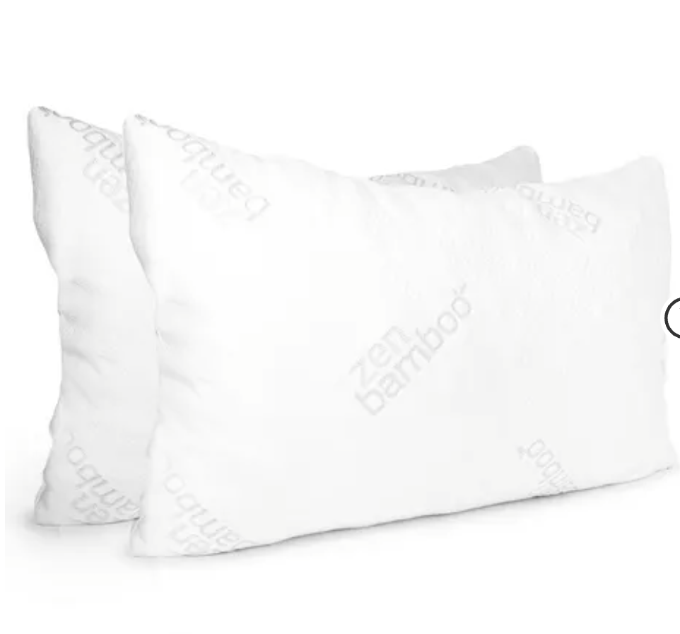 Zen Bamboo Breathable Bed Pillows for Sleeping, 2-Pack