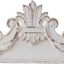 SOFE 39 inch Floral Carved Wall Sculptures French Country Wall Decor, Gorgeous Shabby Chic White Wood Wall Art, Arabesque Over The Door Decor for Farmhouse Living Room Bedroom Entryway Kitchen