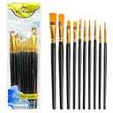 6Pcs/Pack Artist Paint Brushes Set Flat and Round Tip for Acrylic Watercolor Oil Canvas Hobby Craft Fabric