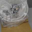 16" Dual Drum 3-Light Semi Flush Mount Ceiling Light, White Classic Fabric Linen Shade Design for Living Room, Bedroom, Kitchen, Dining Room, Hallway and Entryway (Black)