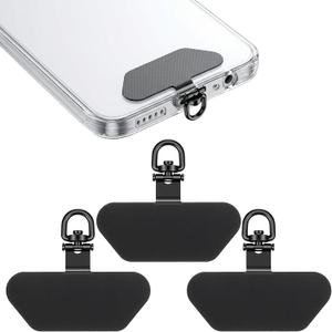 3 Pcs Phone Tether Tab, 360 Degree Rotating Metal Phone Charm, Universal Cellphone Tether Tab Strap Hook