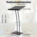 Acrylic Podium Lectern with Iron Stable Bottom, Pulpits for Churches with 10MM Thickened Acrylic Countertop, Multi Function Pulpit for Modern Classroom Music Concert Wedding Conference Event