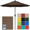 EliteShade USA 10-Year-Non-Fading 9Ft Market Patio Umbrella, UPF 50+ UV Protection Performance Sun Umbrella, Heavy Duty Commercial Grade Outdoor Table Umbrella with Crank & Tilt, Windproof Vented Top for Garden, Pool, Deck and Outdoor Playsets, Chestnut