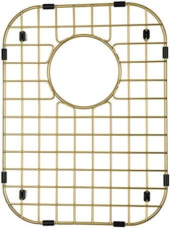 Starstar Sinks Protector Matte Gold 304 Stainless Steel Kitchen Sink Bottom Grid, Rack (13 L x 16 W)