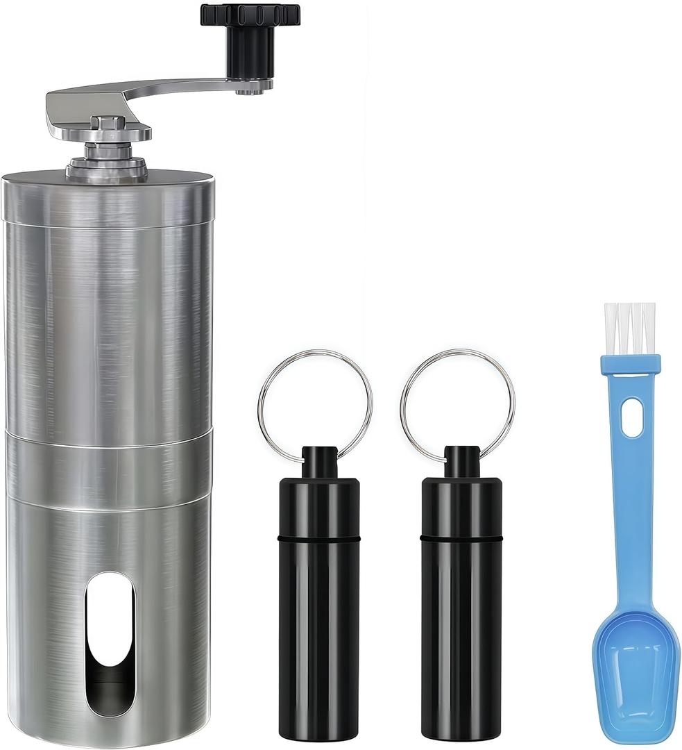 Pill Crusher Stainless Steel with Ceramic Burr for Fine Powder Grinding | Adjustable Manual Grinder for Elderly Care, Feeding Tube & Pet Pills