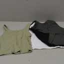 4 Pieces Women Basic Crop Tank Top Short Sleeveless Sports Crop Top (Small, Dim Gray, Black, Dark Olive Green, White)