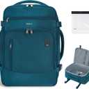 ECOHUB Travel Backpack for Women, 18x14x8 Spirit Airlines Personal Item Bag with Clear Toiletry Bag, Laptop Carry on Backpack with USB Port, Airline Approved Under Seat 14 Pockets, Blue Green