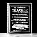 Teacher Appreciation Gifts for Women Men Crystal Thank You Gifts for Teacher from Students Birthday Christmas Retirement Gifts for Teachers Crystal Keepsake Plaque