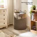 Nunsino Laundry Hamper 95L,Large Laundry Basket for Clothes,Decorative Storage Basket for Blankets,Cotton Rope Woven basket for bedroom,Dark Brown, 95l/25.1gal