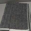 Cleanbear Black Cotton Hand Towels, 2 Pack Herringbone Striped Hand Towels for Bathroom, Soft Absorbent Lightweight for Drying Hands, 14x29 Inches, Decorative & Durable