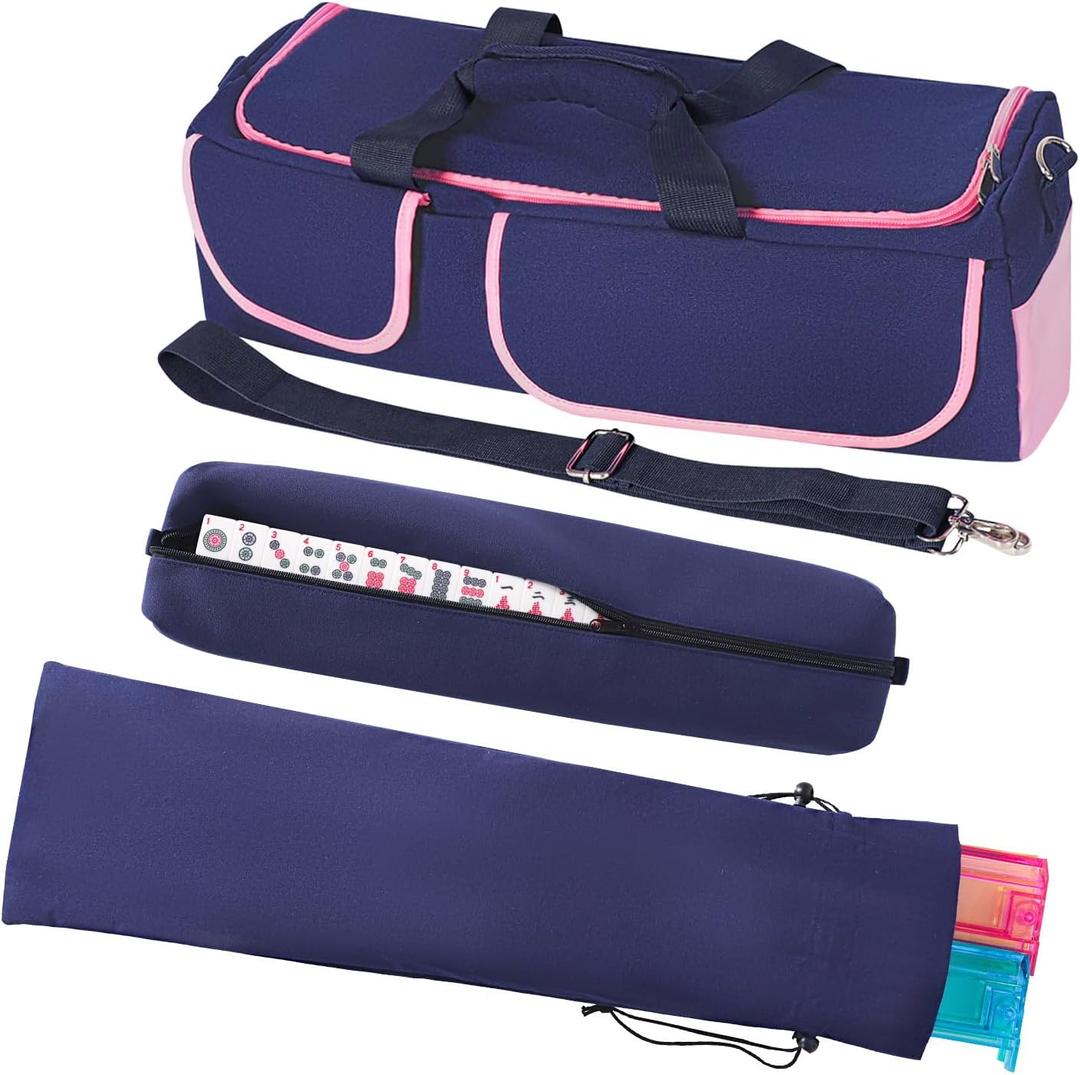 Empty American Mahjong Set Bag with Tiles Bag and Mahjong Racks Bag, Mahjong Storage Case