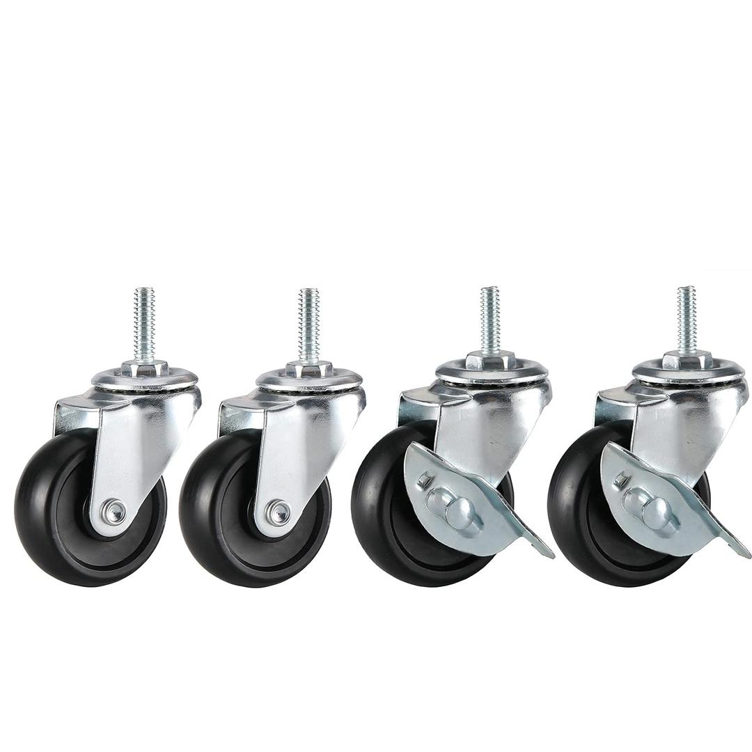 Caster Wheels,Casters,Wire Shelving Wheels Replacement Wire Shelf Casters,Storage Metal Shelf Casters for Shelf to Replace Metal Shelving Leveling Feet -Fit Wire Shelf with 0.75"(19.1mm)Diameter Tube