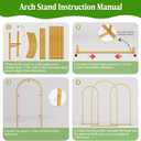 Metal Arch Backdrop Stand Wedding Arch frame Set of 3 (7.2FT/6.6FT/6FT) Gold Backdrop Arch Stand for Wedding Ceremony Birthday Party Baby Shower Graduation Ceremony Decoration