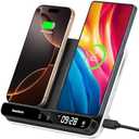 Dual Wireless Charger Stand, SwanScout 504, Foldable Wireless Charging Station Pad for iPhone 16/15/14 Series, Samsung Galaxy S25/S24/S23, Google Pixel 9/8/7, Android Phones, AirPods/Galaxy Buds