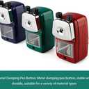 Pencil Sharpener, School Office Manual Desktop Sharpener for Standard and Jumbo Pencils, Pencil Sharpener Metal Manual Crank for Classroom, Home and Art (Color:Red)