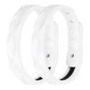 MECCANIXITY Anti Static Bracelet, 0.5"X9" Adjustable Anti Static Wristband Silicone Balance Energy Sport Bracelets for Eliminate Static, White 2Pack