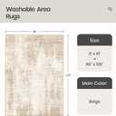 Valenrug 8x10 Area Rugs for Living Room, Large Washable Rug Non Slip Beige