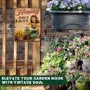 PEACHGARDEN Hoeing Ain't Easy Sign Garden Metal Sign Gardening Gifts for Women Funny Garden Wall Decor for Outdoor Patio Yard Greenhouse 12x16 inch (30X40cm(12*16in))