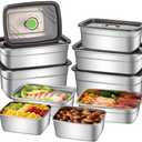 GIUOIDUO 10-Piece Stainless Steel Food Storage Container Set with Airtight Lids - Durable, Eco-Friendly Kitchen Organizers for Freshness & Convenience，Pantry, Dishwasher Safe (Various Sizes)