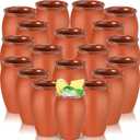 Gejoy 18 Pcs 12 oz Cantaritos De Barro Mexicanos Mini Cantaritos Shooters Pottery Cocktail Glasses for Margaritas Mojitos Mexican Mexicanos Cocktail Cups (Terracotta Color)
