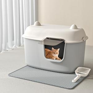 Oneluck Extra Large Cat Litter Box, 27.5inches Jumbo Litter Box for Big Cats and Mulit-cat,High Sided Litter Pan withs Lid and Scoop Leak-Proof & Anti-Splashing, Easy Clean