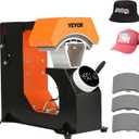 VEVOR 3-in-1 Auto Hat Heat Press Machine for Caps - No Crease, Automatic Release&Press Knob-Style Digital Control Panel, with 3pcs Interchangeable Platens(6.6" x 2.7", 6.6" x 3.8", 6.1" x 3")