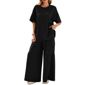CHERFLY 2 Piece Sets for Women Summer Casual Lounge Outfits Travel Tracksuits 2025, L