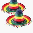 4 Pcs Giant Mexican Sombrero Straw Hat Cinco de Mayo Sombrero Fiesta Sombrero for Adult Mexican Party