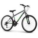 Huffy Stone Mountain Mens 24 Inch Mountain Bike, Charcoal Gloss Frame, 21-Speed Shimano Twist Shifting, Front Suspension, Comfort Saddle | 24", 6-21 Speeds