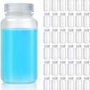 Tatuo 12 Pcs 8 oz 250 ml Polypropylene Reagent Bottle Plastic Sample Bottles with Screw Caps Transparent PP Sample Containers with Lid for Liquids, Laboratory, Storage at Home (Clear)