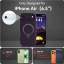 Compatible with iPhone Air Case with Stand, Full Camera Protection Slim Liquid Silicone Phone Cases for iPhone 17 Air Compatible with MagSafe Magnetic Ring Kickstand Case 6.5", Purple