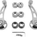 KIMISS 2PCS Window Handle, Aluminium AlloyCar Auto Window Crank Handle Set Car Accessory for Older Models(Silver)