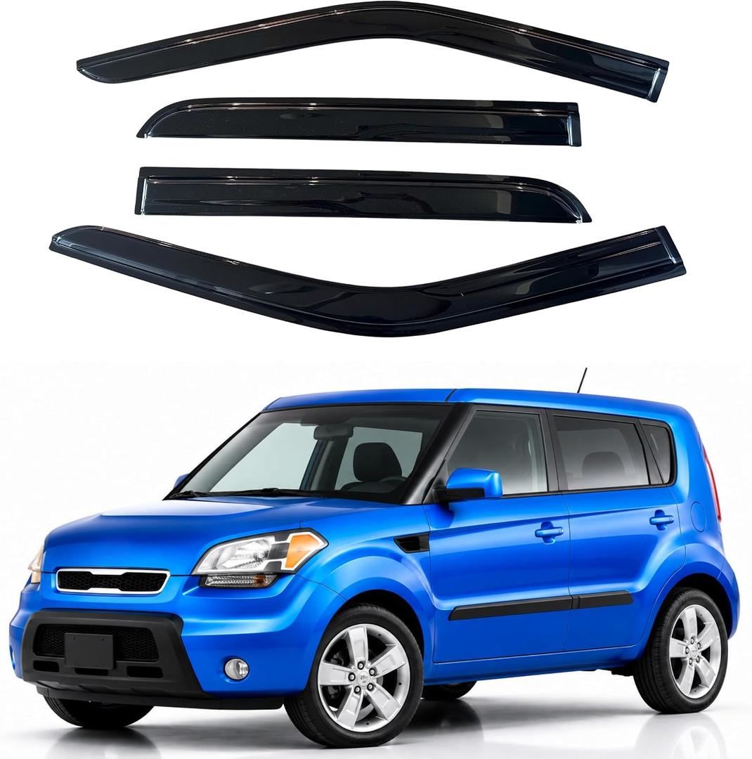 IG Window Visors Fit for 2009-2013 Kia Soul, Out-Channel Rain Guards Vent Wind Deflectors 4PC, Car Accessories for 09-13 Soul