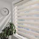 ShadesU Cordless Zebra Blinds Roller Shades, Ivory, 51" W x 72" H