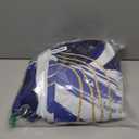 Boho Navy Blue Leaf Blackout Curtains, Bohemian Mid Century Modern Dark Blue and White Palm Window Drapes for Bedroom Living Room, 63 inch Length 2 Panels Set, 52x63 inch