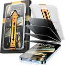 MRGLAS 4-Pack TOP 9H+ Glass for iPhone 16 Pro Privacy Screen Protector [Auto Alignment Kit] [10X Military Protection, 100% Anti Spy] UNBREAK Tempered Glass 6.3 inch Longest Durable Case-Friendly